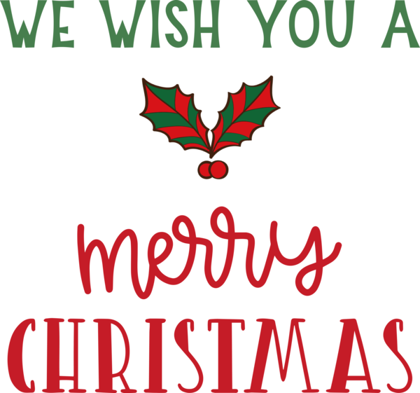 Transparent Christmas Logo Leaf Line for Merry Christmas for Christmas