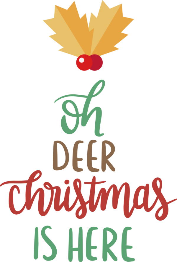 Transparent Christmas Floral design Logo Leaf for Reindeer for Christmas