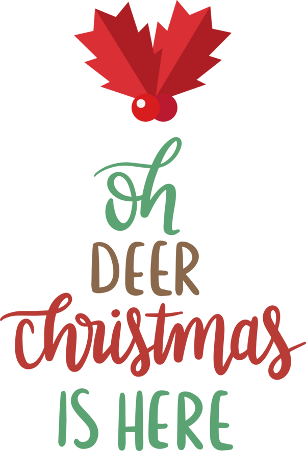 Transparent Christmas Floral design Logo Leaf for Reindeer for Christmas