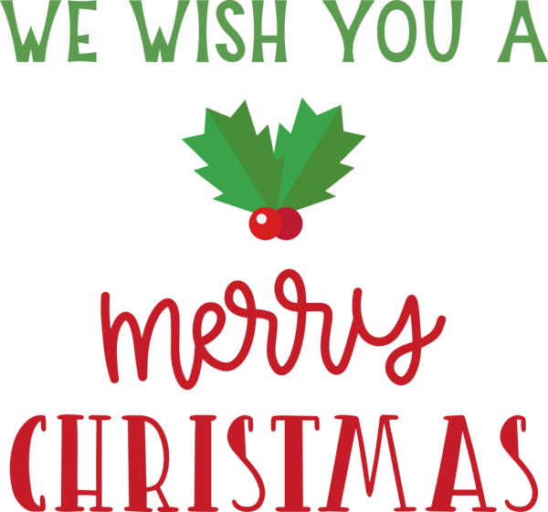 Transparent Christmas Logo Leaf Line for Merry Christmas for Christmas
