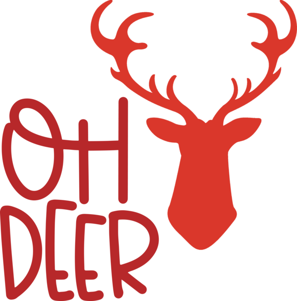 Transparent Christmas Reindeer Logo Antler for Reindeer for Christmas