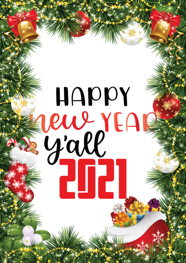 Transparent New Year Picture frame Transparency Christmas Day for Happy New Year 2021 for New Year