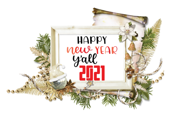 Transparent New Year Picture frame Christmas Day Scrapbooking for Happy New Year 2021 for New Year