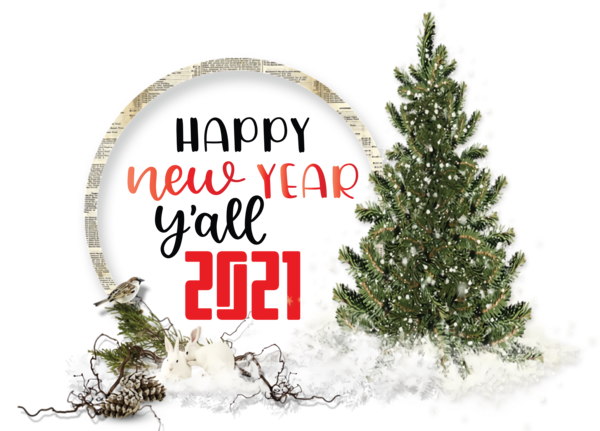 Transparent New Year Tree Branch Christmas tree for Happy New Year 2021 for New Year