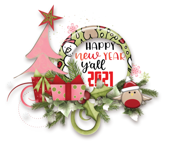 Transparent New Year Christmas Day Christmas decoration Christmas ornament for Happy New Year 2021 for New Year