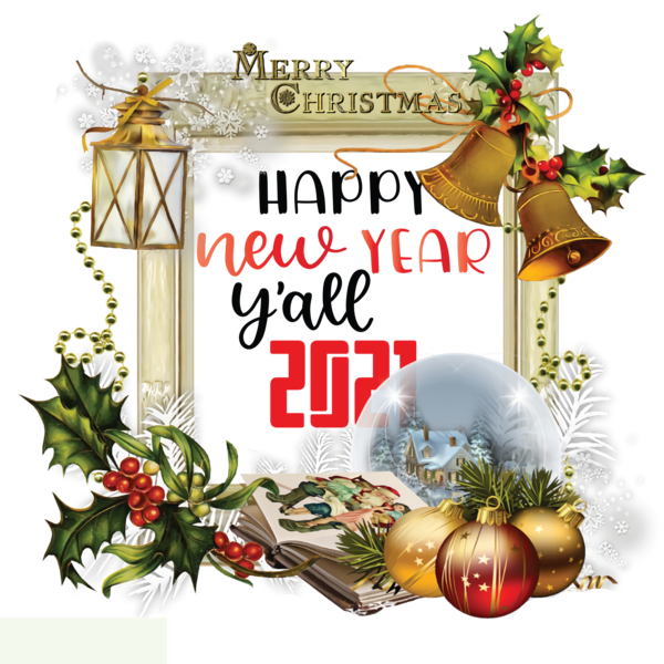 Transparent New Year Christmas Day Picture frame Christmas ornament for Happy New Year 2021 for New Year