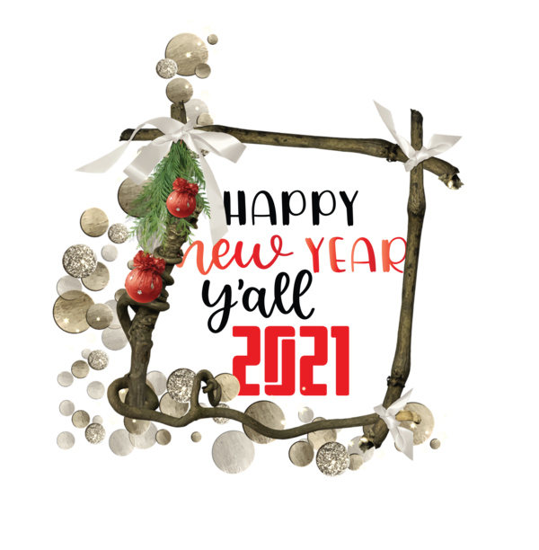 Transparent New Year Christmas Ornament M Meter Font for Happy New Year 2021 for New Year