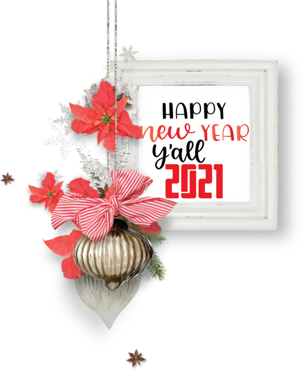 Transparent New Year Christmas Day New Year Ornament for Happy New Year 2021 for New Year