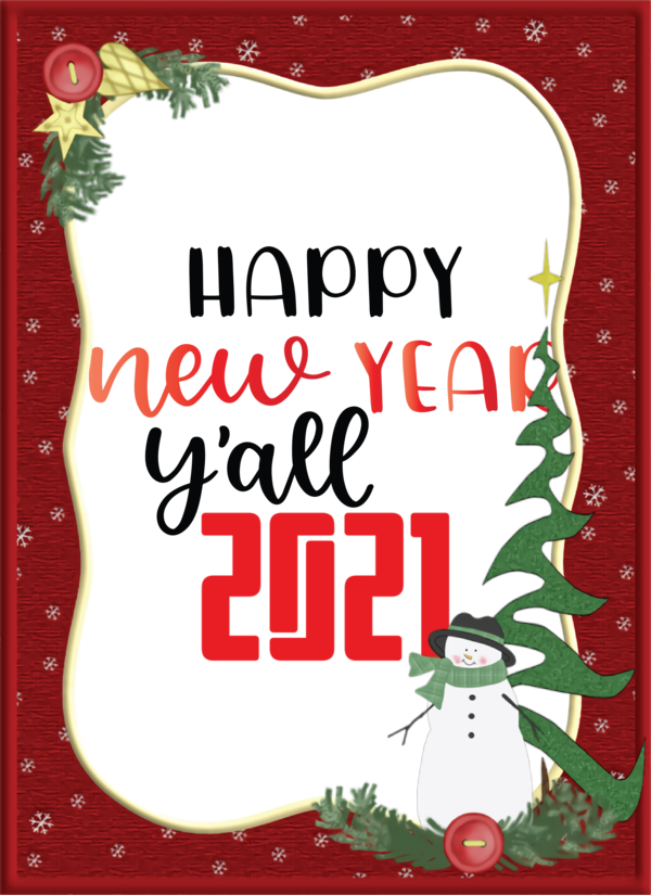 Transparent New Year Christmas Day Greeting card Christmas ornament for Happy New Year 2021 for New Year