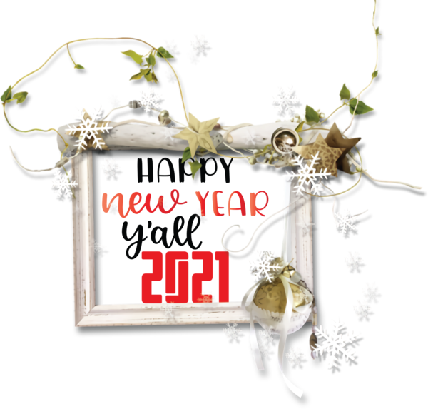 Transparent New Year Picture frame Film frame Painting for Happy New Year 2021 for New Year