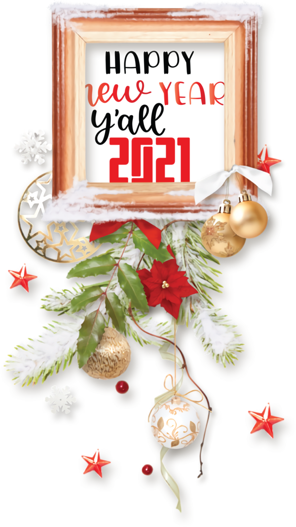 Transparent New Year Christmas Day Christmas ornament Christmas card for Happy New Year 2021 for New Year