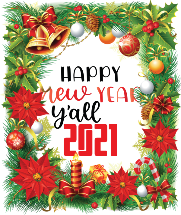 Transparent New Year Christmas Day Poinsettia Christmas tree for Happy New Year 2021 for New Year