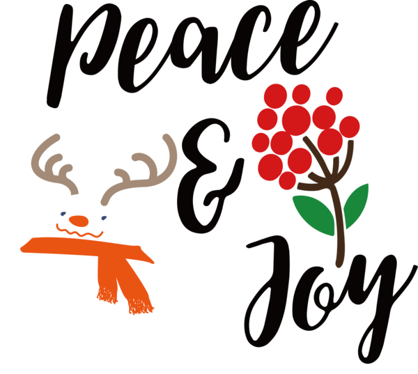 Transparent Christmas Peace symbols Rudolph Peace for Be Jolly for Christmas