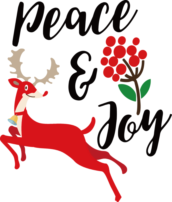 Transparent Christmas Reindeer Deer Design for Be Jolly for Christmas