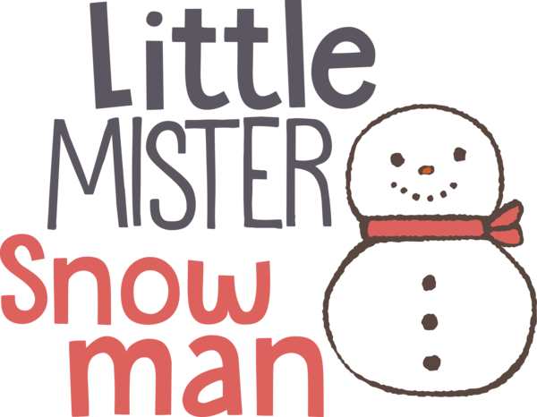 Transparent Christmas Cartoon Design Line for Snowman for Christmas