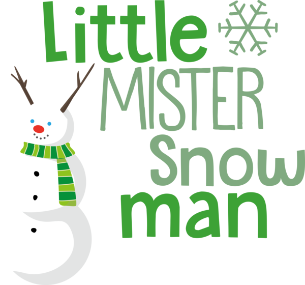 Transparent Christmas Logo Green Text for Snowman for Christmas