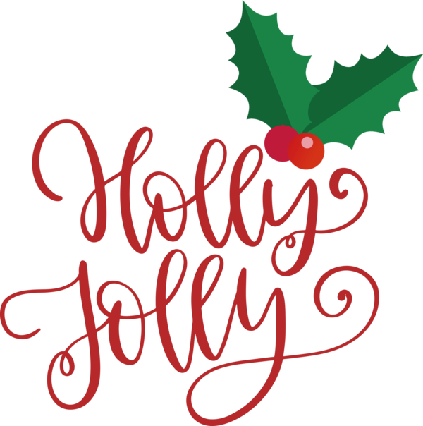 Transparent Christmas Logo Calligraphy Line for Be Jolly for Christmas