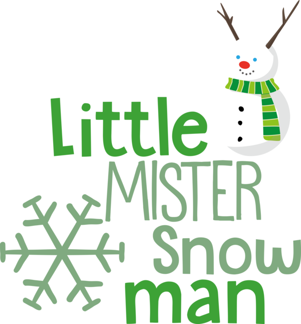 Transparent Christmas Logo Text Green for Snowman for Christmas