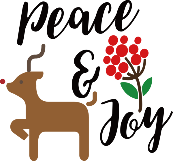 Transparent Christmas Rudolph Peace symbols Peace for Be Jolly for Christmas