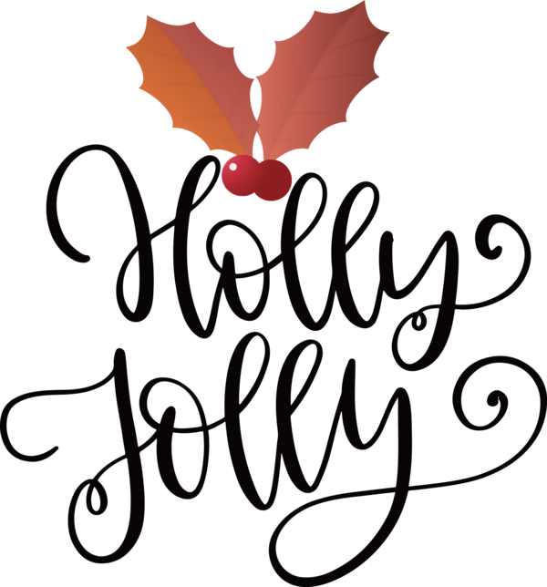 Transparent Christmas Design Calligraphy Flower for Be Jolly for Christmas