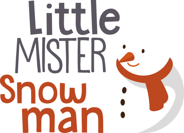 Transparent Christmas Logo Text Line for Snowman for Christmas