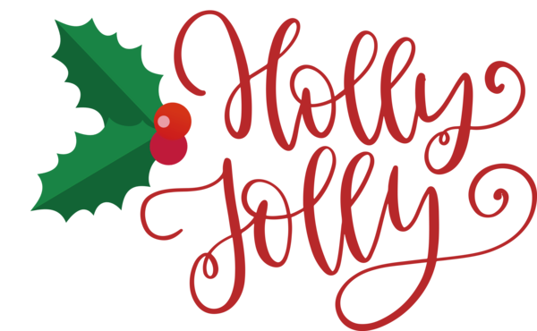 Transparent Christmas Logo Line Flower for Be Jolly for Christmas