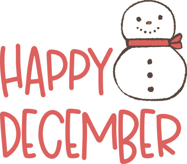 Transparent Christmas Cartoon Logo Happiness for Hello December for Christmas