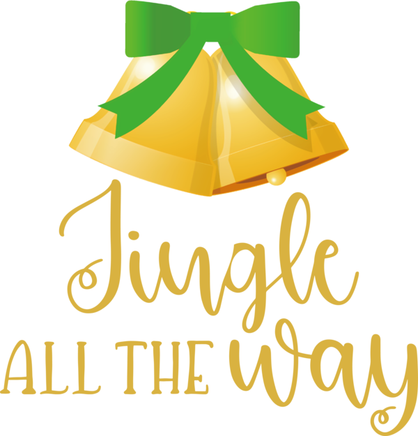 Transparent Christmas Logo Yellow Design for Jingle Bells for Christmas