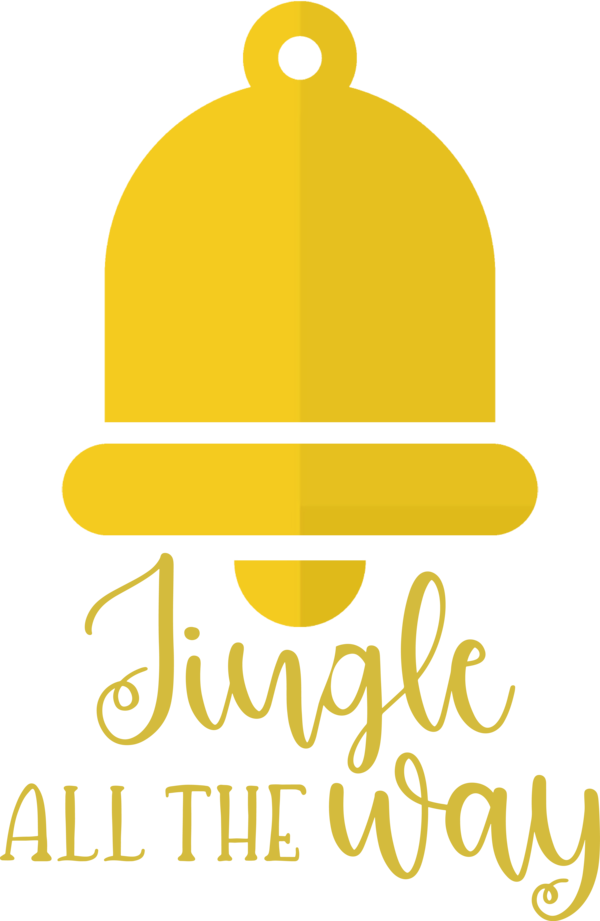 Transparent Christmas Hat Logo Yellow for Jingle Bells for Christmas