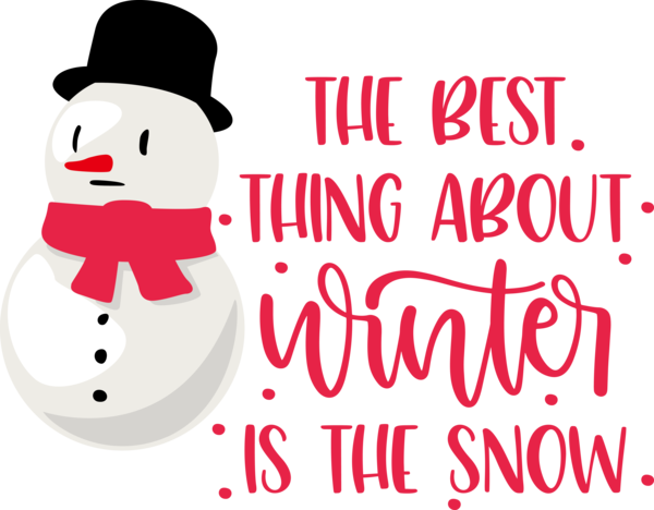 Transparent Christmas Cartoon Snowman Line for Hello Winter for Christmas