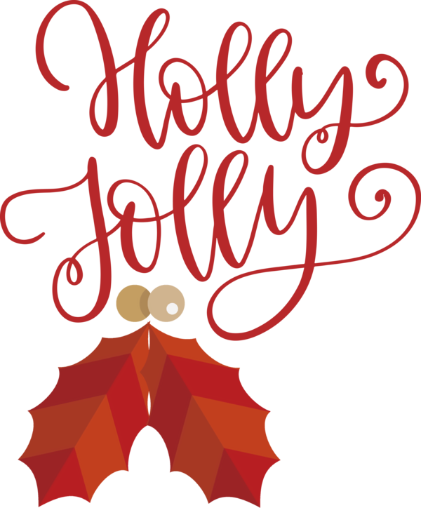 Transparent Christmas Logo Petal Flower for Be Jolly for Christmas