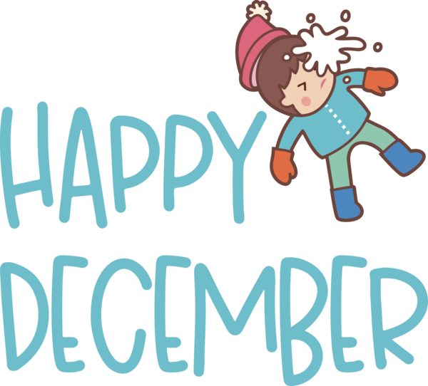 Transparent Christmas Logo Cartoon Character for Hello December for Christmas