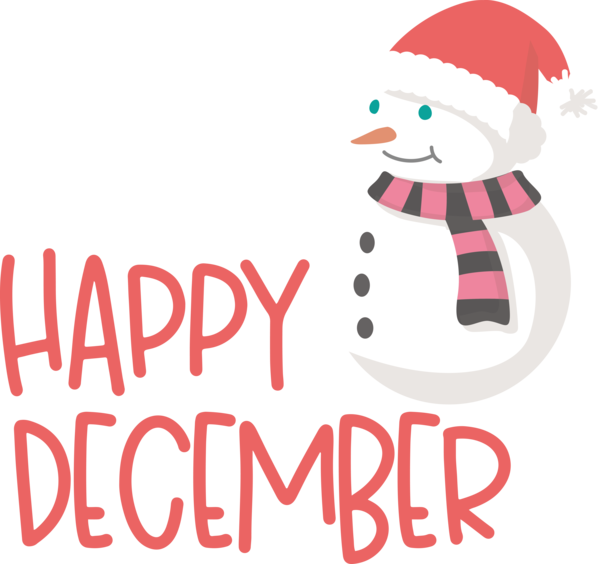 Transparent Christmas Christmas Day Logo Snowman for Hello December for Christmas