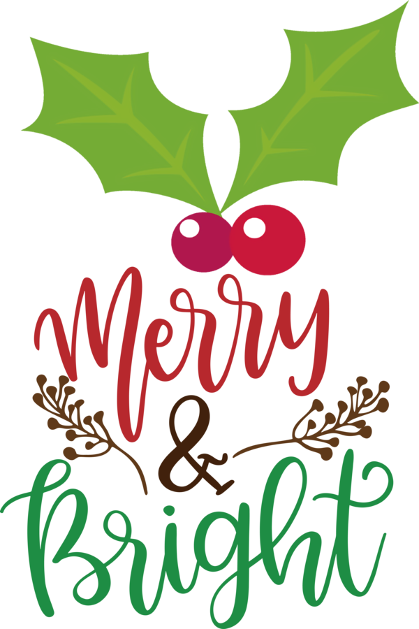 Transparent Christmas Logo Leaf Text for Merry Christmas for Christmas