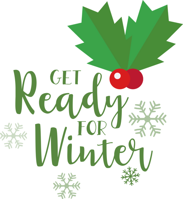 Transparent Christmas Logo Leaf Green for Hello Winter for Christmas