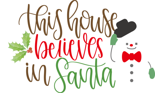 Transparent christmas Logo Floral design Text for Santa for Christmas