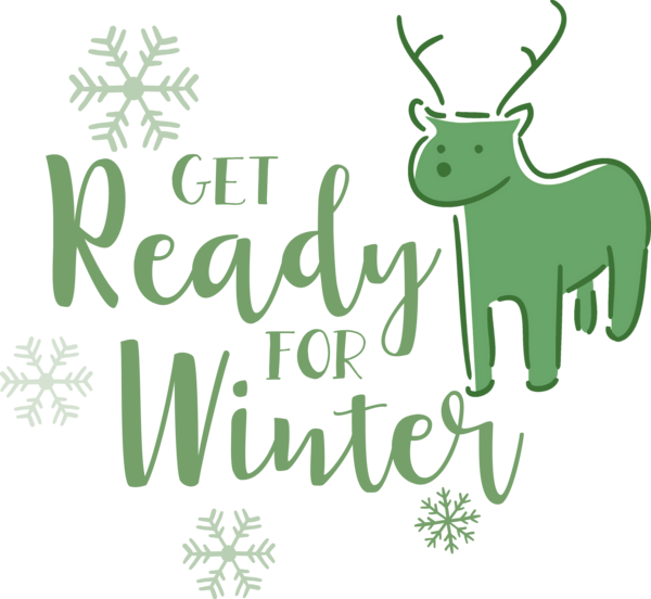 Transparent Christmas Reindeer Deer Logo for Hello Winter for Christmas