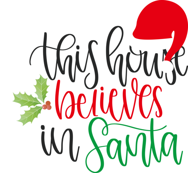 Transparent christmas Logo Text Leaf for Santa for Christmas