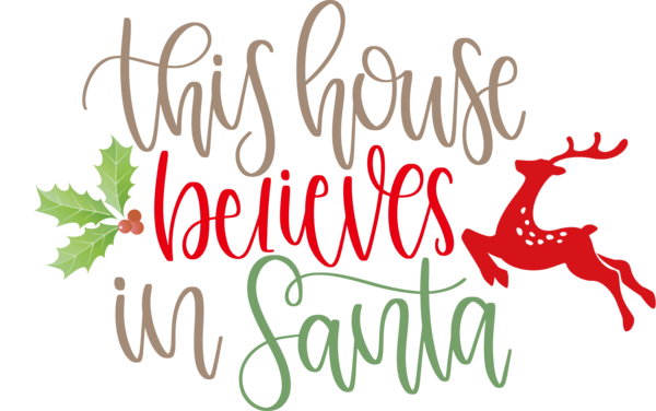 Transparent christmas Reindeer Deer Text for Santa for Christmas