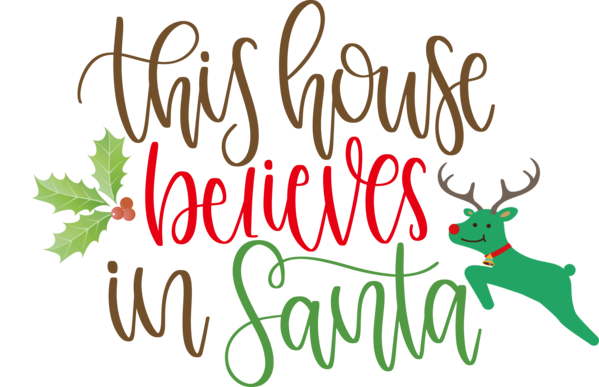 Transparent christmas Reindeer Text Deer for Santa for Christmas