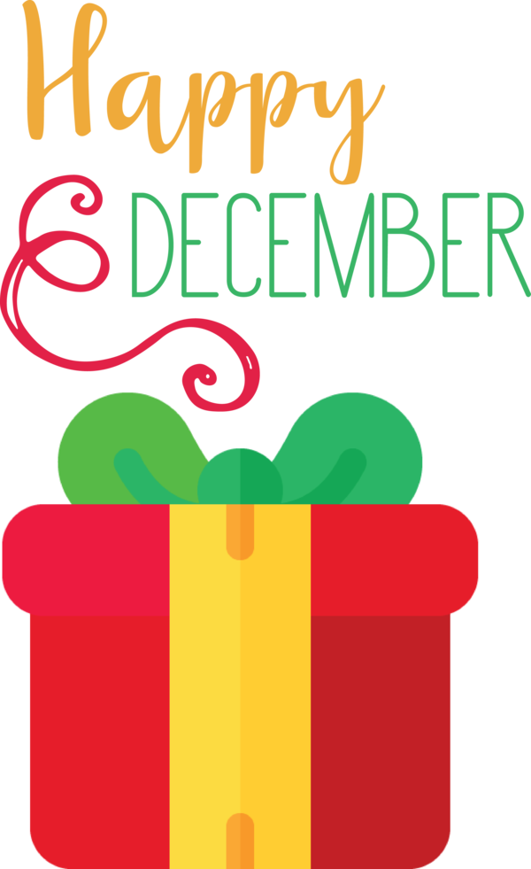 Transparent Christmas Logo Yellow Design for Hello December for Christmas