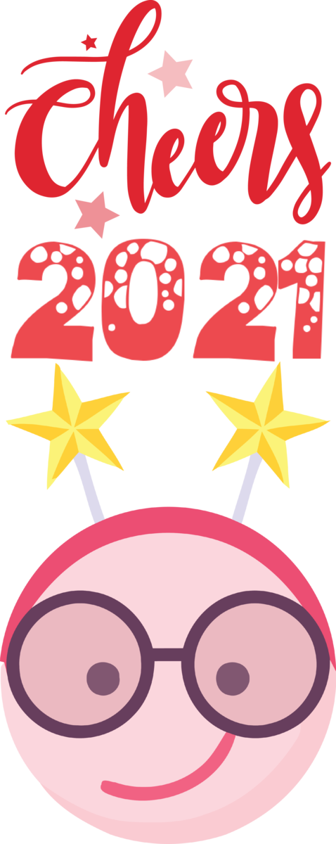 Transparent New Year Smiley Emoticon Cartoon for Welcome 2021 for New Year