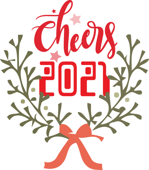Transparent New Year Leaf Design Logo for Welcome 2021 for New Year