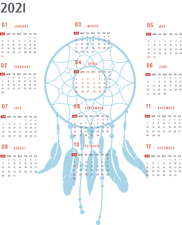 Transparent New Year Dreamcatcher KPOP Logo for Printable 2021 Calendar for New Year