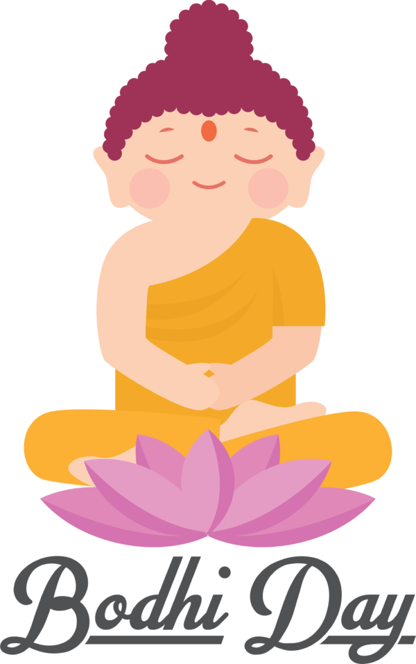 Transparent Bodhi Day Cartoon Smile Happiness for Bodhi for Bodhi Day