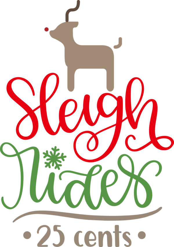 Transparent Christmas Deer Day Logo for Sled for Christmas
