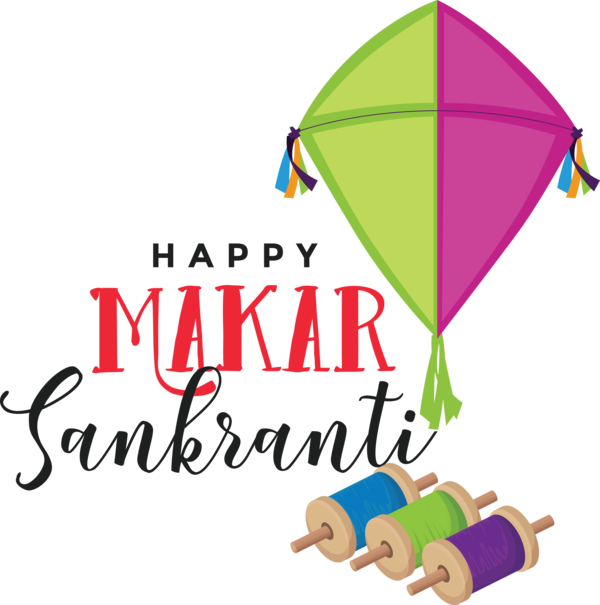 Transparent Makar Sankranti Logo Balloon Line for Happy Makar Sankranti for Makar Sankranti