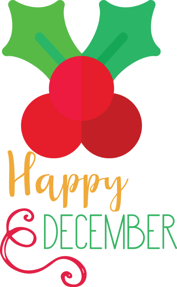 Transparent Christmas Flower Logo Design for Hello December for Christmas