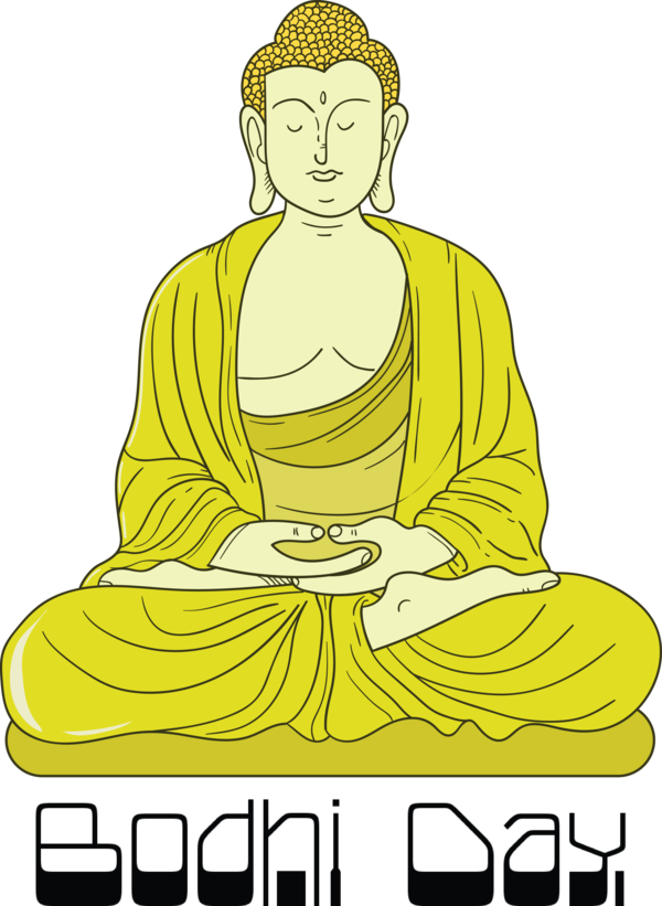 Transparent Bodhi Day Design Line art Meditation for Bodhi for Bodhi Day