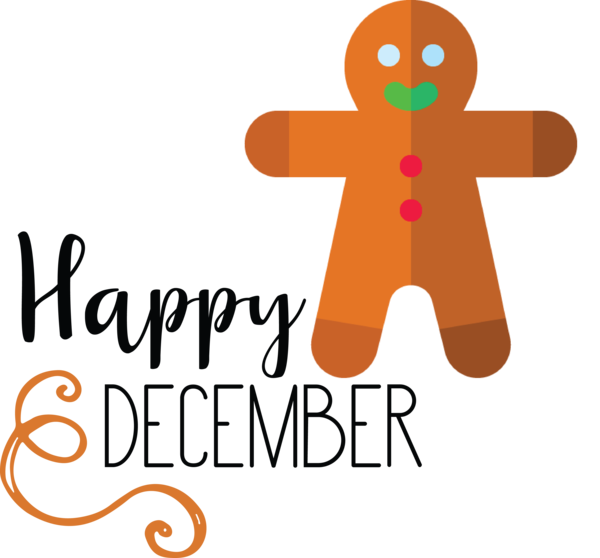 Transparent Christmas Logo Cartoon Line for Hello December for Christmas